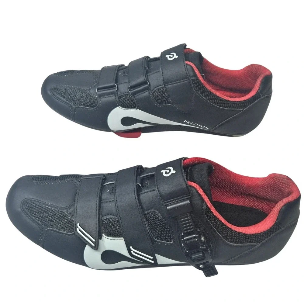 Peloton Cycling Shoes Black Red Size 48 Mens 10 Womens‎ 12 Road Bike Spin Shoe